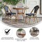Merrick Lane Sacha Bistro Style Table with Glass Top, PE Rattan, 2 Stack Chairs, and Bamboo Finished Metal Frame for Indoor/Outdoor Use